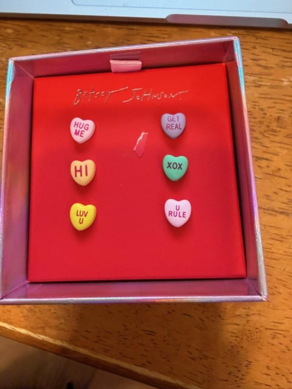 Betsey Johnson Multicolor Candy Heart Earrings